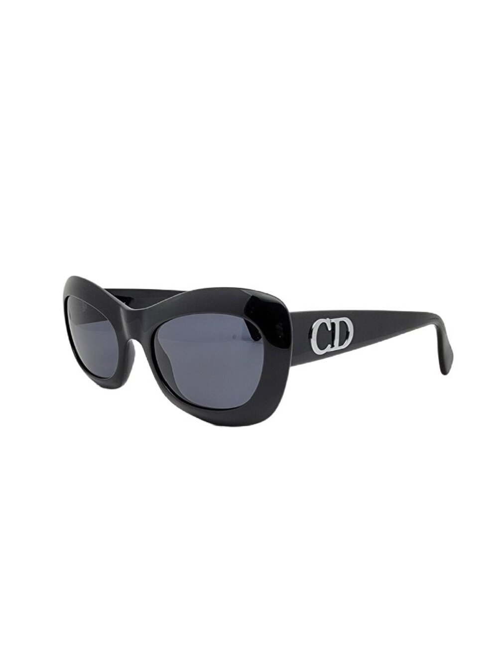 Christian Dior 2974 90 vintage Black Women's Sunglasses with Silver CD Accents